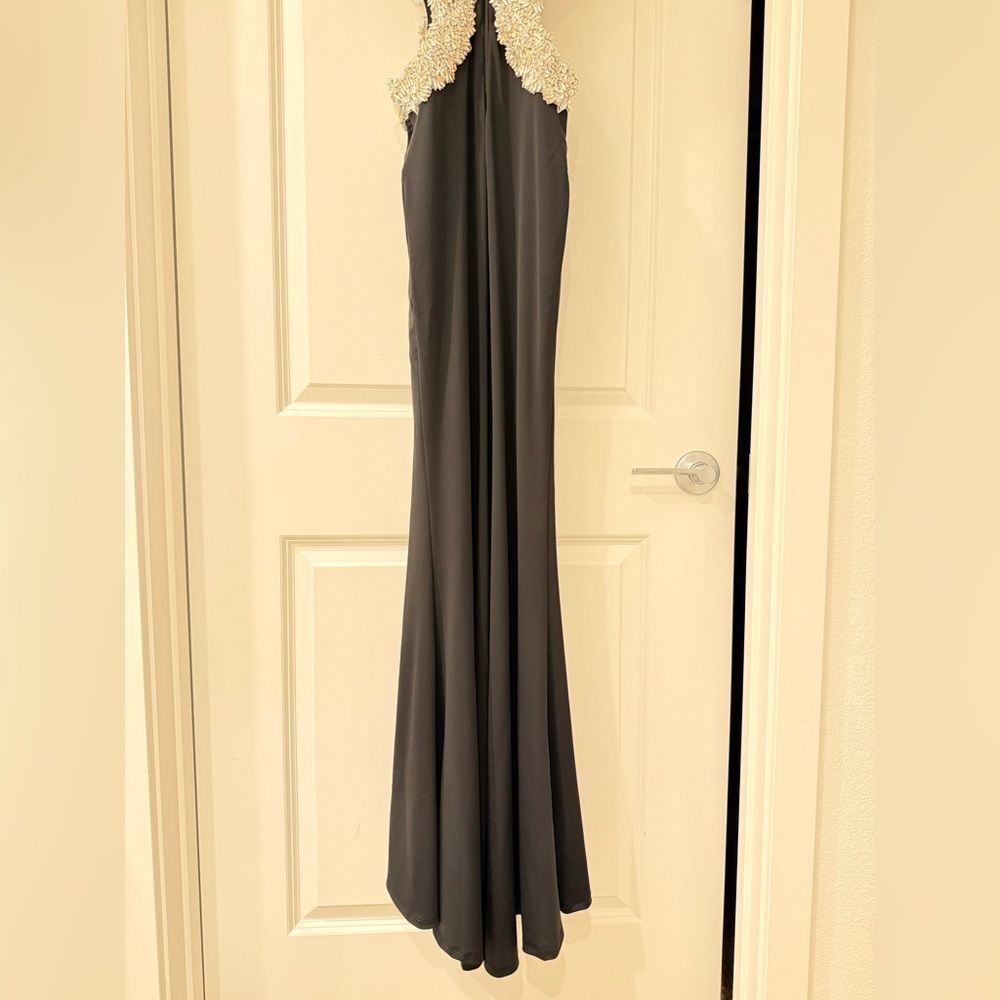 NWOT BRONX AND BANCO Camila Black Rhinestone Cutout Gown - Picture 14 of 16